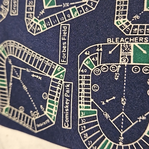 Josh Bach 100% Silk Blue Neck Tie Major League Old Ballparks Baseball Stadiums - Picture 3 of 5